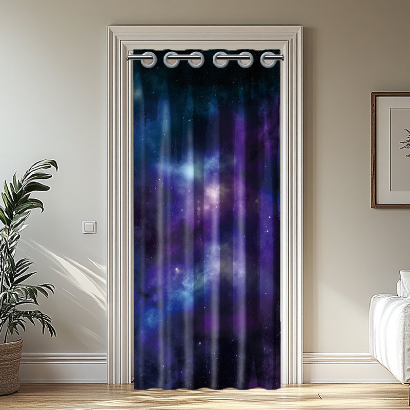 Galaxy Space Nebula Doorway Curtain Room Divider - Foldable Polyester Privacy Screen