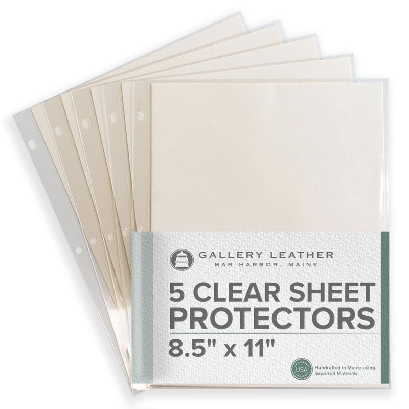 Clear Sheet Protectors for 3 Ring Binders - 8.5x11 Inch, Archival Safe, 5 Sheets