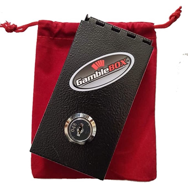 Gamble Box Portable Locking Cash Drop Safe Wallet with Red Velvet Bag