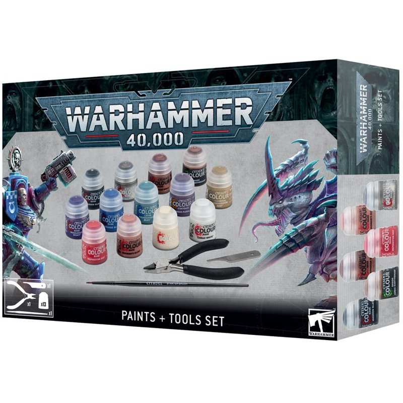 Warhammer 40K Paints and Tools Set for Miniatures Painting