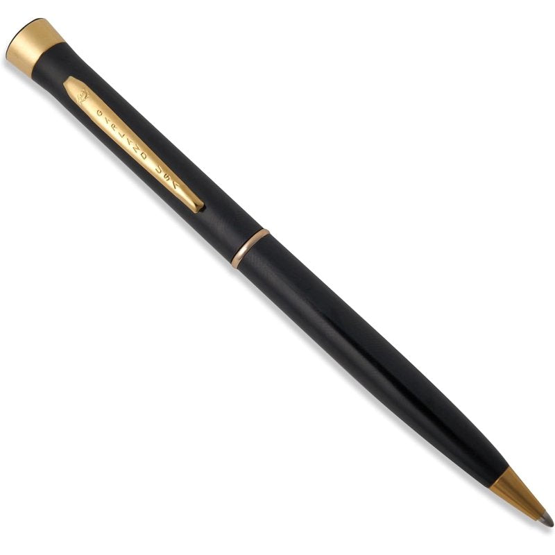 Luxury Metal Twist Pen Black and Gold Finish - Refillable Gift Box, Made in USA