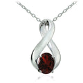 Garnet Sterling Silver Infinity Necklace - 18-Inch Chain