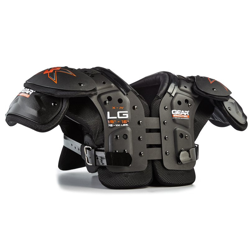 Youth Football Shoulder Pads - Ventilated, Low Profile, Rigid Chest Protection
