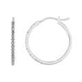 Diamond Hoop Earrings Sterling Silver 1/10 CTTW Jewelry Gift