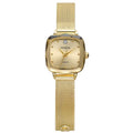 Geneva Ladies Gold Tone 22mm Diamond Bezel Mesh Watch - Elegant Gift