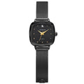 Geneva Ladies Gunmetal Tone Mesh Watch with Genuine Diamond Dial and Adjustable Band