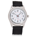 Unisex Analog Wristwatch with Silver Case and Black Sport Strap