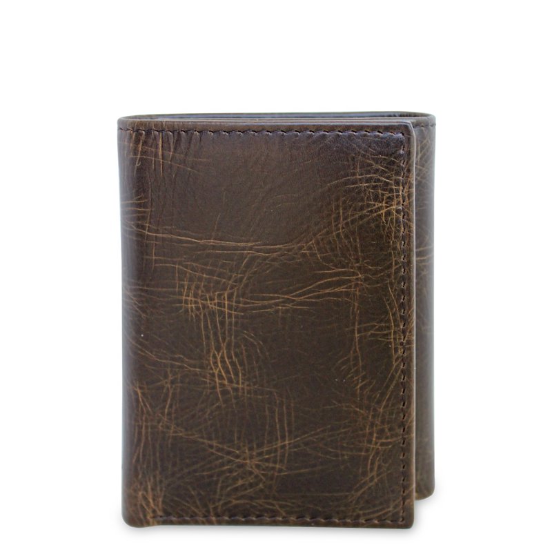 Men's Genuine Leather Trifold Wallet with RFID Protection - Multiple Colors
