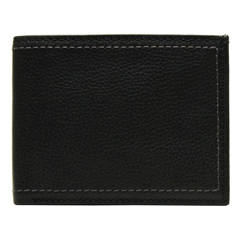 Men's Black Trifold Wallet with RFID Protection and Multiple Card Slots