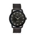 Men's Gunmetal 41mm Diamond-Accent Mesh Watch - Adjustable & Domed Glass