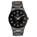 Men's 41mm Gunmetal Tone Diamond Dial Watch - Edge to Edge Bezel