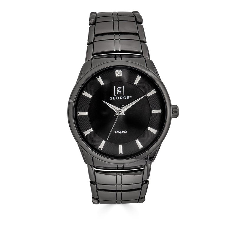 Men's 41mm Gunmetal Slim Case Bracelet Watch - Elegant Timepiece