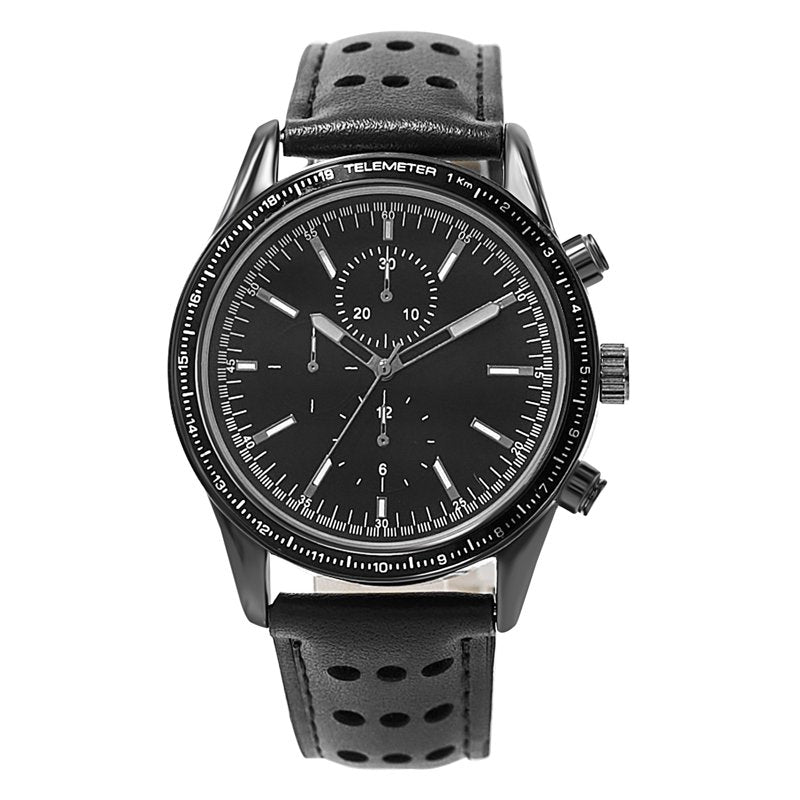 Men's 42mm Gunmetal Analog Watch with Luminous Hands and Black Strap