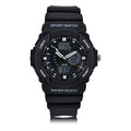 Men's Digital Analog Watch 52MM Black Round Case Silicone Strap