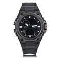 George Men's Analog Digital Watch 53MM Gunmetal Case & Black PVC Strap