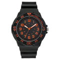Men's Casual Watch with Orange Dial and Black Resin Band - Analog Quartz