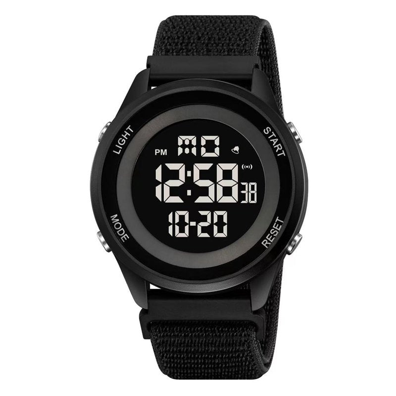 Men's Digital Sport Wristwatch with Hook and Loop Strap, Water Resistant