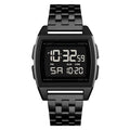 Men's Digital Sport Wristwatch with Metal Bracelet, Water-Resistant