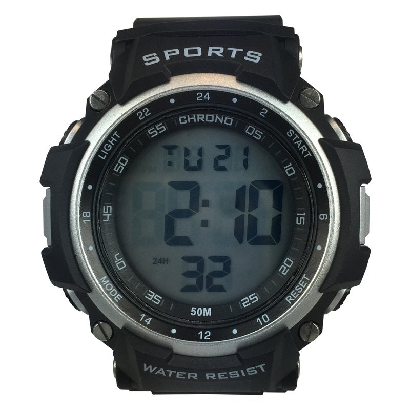 Digital Sport Wristwatch for Men with Water Resistance and Alarm