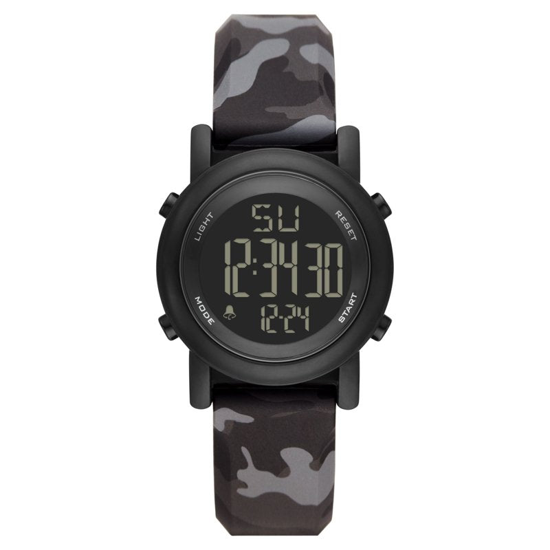 Men's Digital Sport Watch with Negative Display & Camo Strap - Water Resistant