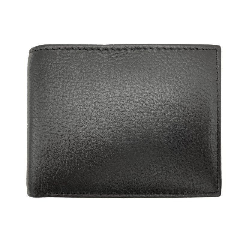 Genuine Leather Bifold Wallet for Men with RFID Protection - Black