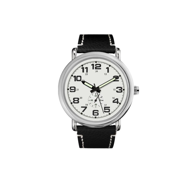 Men's Silver Tone Round Watch with Easy Read Dial – Analog Quartz, Stylish Vintage Design