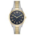 Men's Quartz Watch with Blue Dial & 2-Tone Silver Gold Band - 40mm Case