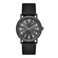Men's Gunmetal Tone Watch with Black Dial and Vegan Leather Band