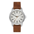 Men's Watch with Silver Tone Case & Vegan Leather Strap - Casual Style