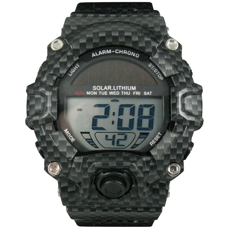 George Men's Solar Digital Wristwatch with Water Resistance and Backlight