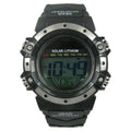 Men's Solar Digital Wristwatch with Stopwatch and Water Resistance