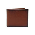 Leather Passcase Wallet with Burnished Edge – Brown, Multiple Card Slots