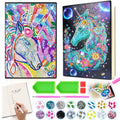 Kids Craft Kits for Girls 5-12 - Unicorn & Flower Notebook Set with Diamond Painting