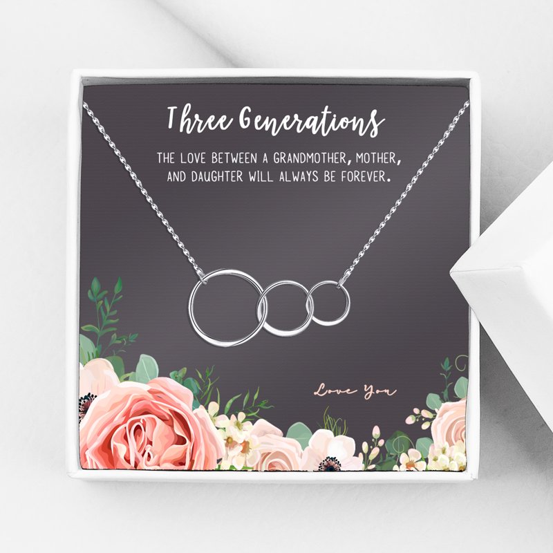 Dainty Interlocking Circles Jewelry Set for Gift-Giving - Silver, Rose Gold, Gold Options