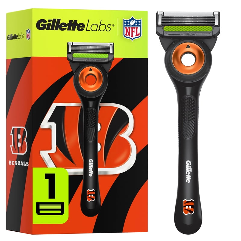 Gillette Labs Bengals Edition Razor for Men with Exfoliating Bar – 1 Handle, 1 Blade Refill