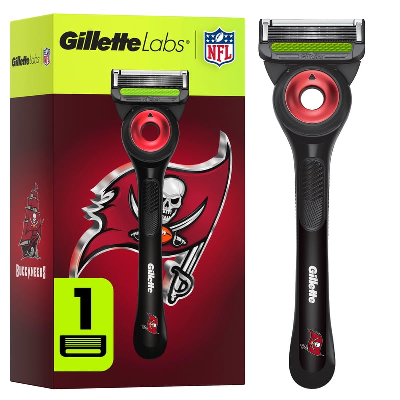 GilletteLabs Tampa Bay Buccaneers Razor with Exfoliating Bar – 1 Handle, 1 Blade Refills