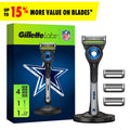 GilletteLabs Dallas Cowboys Razor with 4 Refills & Magnetic Stand