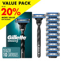 Gillette Mach3 Men's Razor Handle & 10 Blade Refills - Close Shave