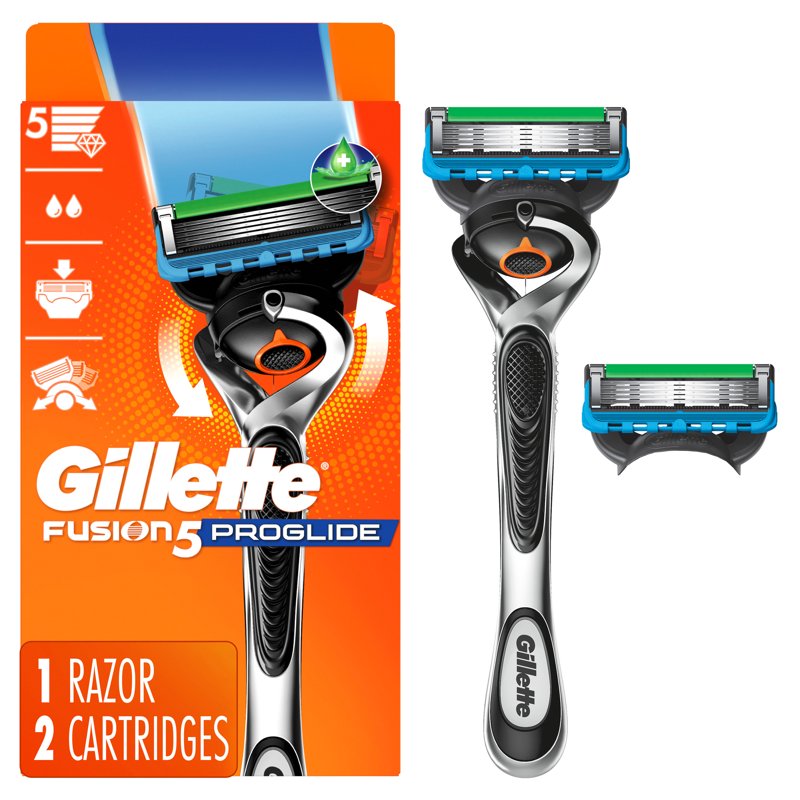 Men's 5 Blade Safety Razor with Flexible Handle & Refill Set