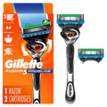 Men's 5 Blade Safety Razor with Flexible Handle & Refill Set