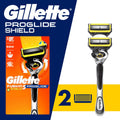 Men's Razor Handle with 2 Blade Refills - Gillette ProGlide Shield, Silver