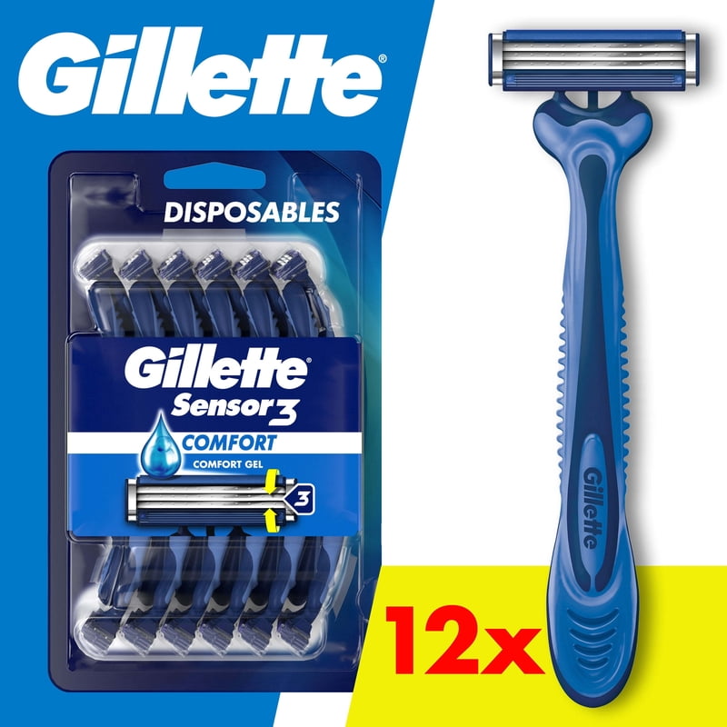 Disposable Men's Razors - Gillette Sensor3 Comfort, 12 Pack