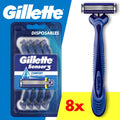 Men's Disposable Razor Set 8 Count - Comfortable Shave, Skin Sensing Blades