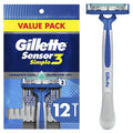 Men's Disposable Shaving Razors - 12 Count, Easy-Rinse Blades, Water-Lubricated