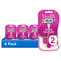 (4 Pack) Gillette Venus Extra Smooth Disposable Razor for Women – 2 Count Variation