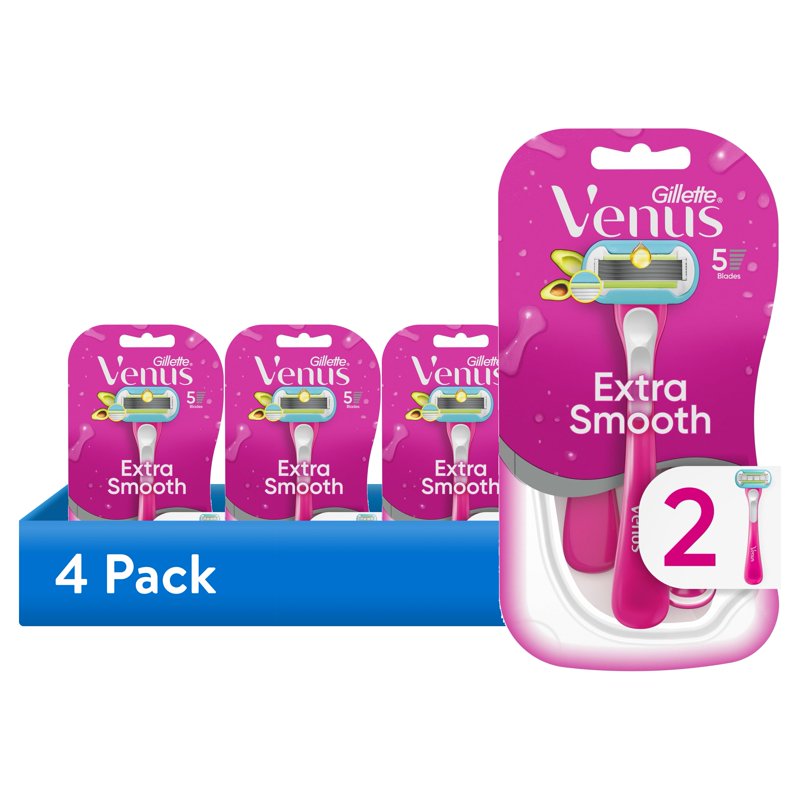 Disposable Women's Razors - 5 Blade Shaving Cartridges for Smooth Skin, Multipack 4