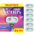 Venus Extra Smooth Razor Refills - 6 Count for Long-Lasting Shaves