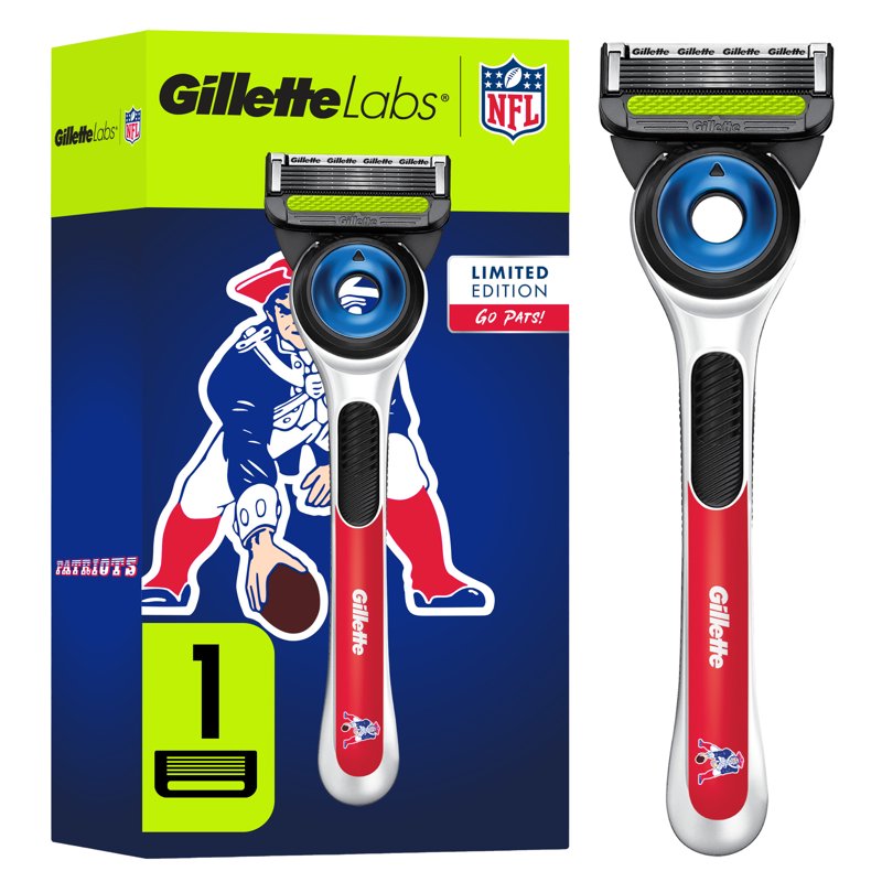 Men's Razor with Exfoliating Bar - Gillette Labs Patriots Game Day Edition
