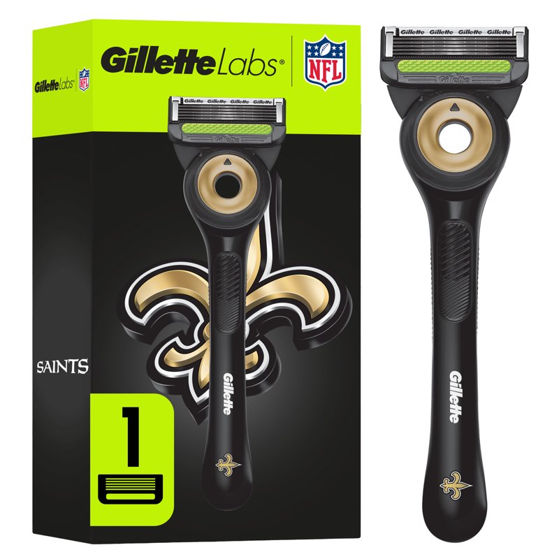 Game Day Men's Razor with Exfoliating Bar & Blades Refills – Saints Edition