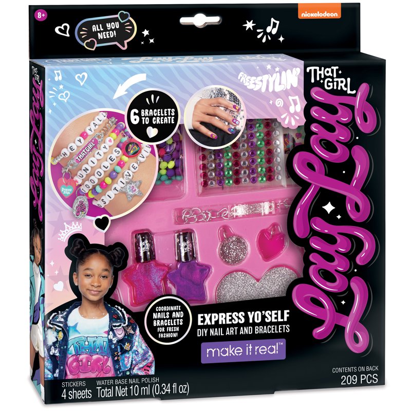 DIY Nail Art & Bracelets Kit for Kids - Create 6 Custom Jewelry & Nails